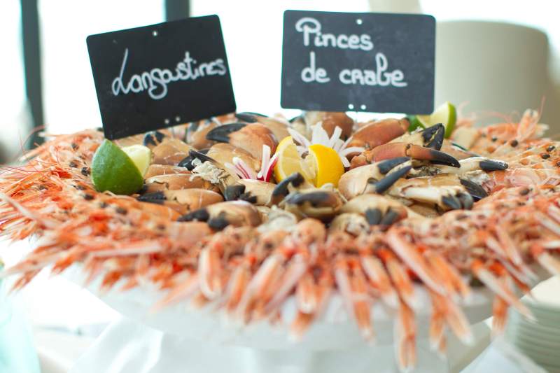 buffet de fruits de mer